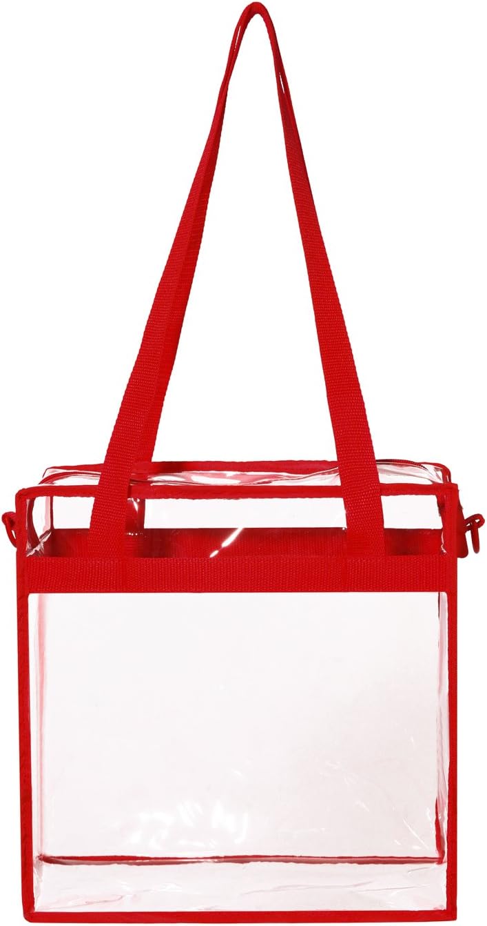 BAGAIL Clear Bags 12x6x12 Stadium Approved Clear Tote Bag with Zipper Closure Crossbody Shoulder Bag with Adjustable Strap - Image 5